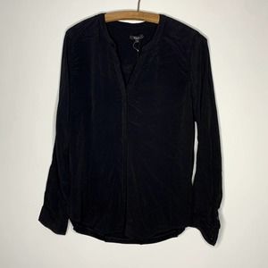 NEW Rails Blouse in Haven Black Henley Popover Top NWT